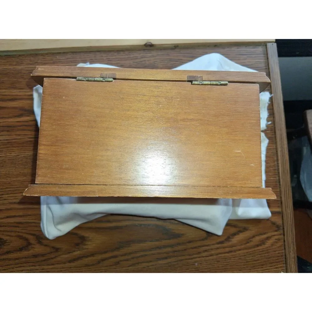 Vintage Himark jewelry chest 2 drawer small wood jewelry box
